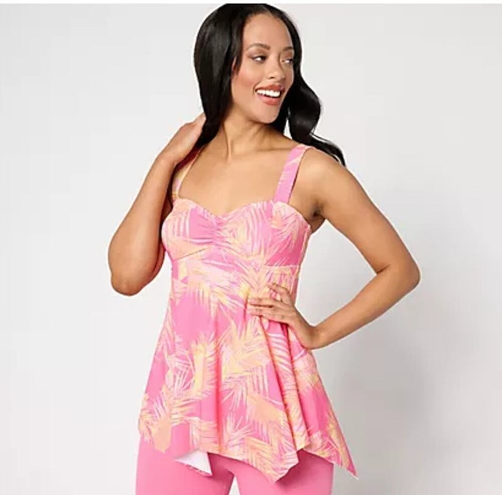 SALE Kim Gravel x Swimsuits For All Sweetheart Handkerchief Tankini Top Sz 18W